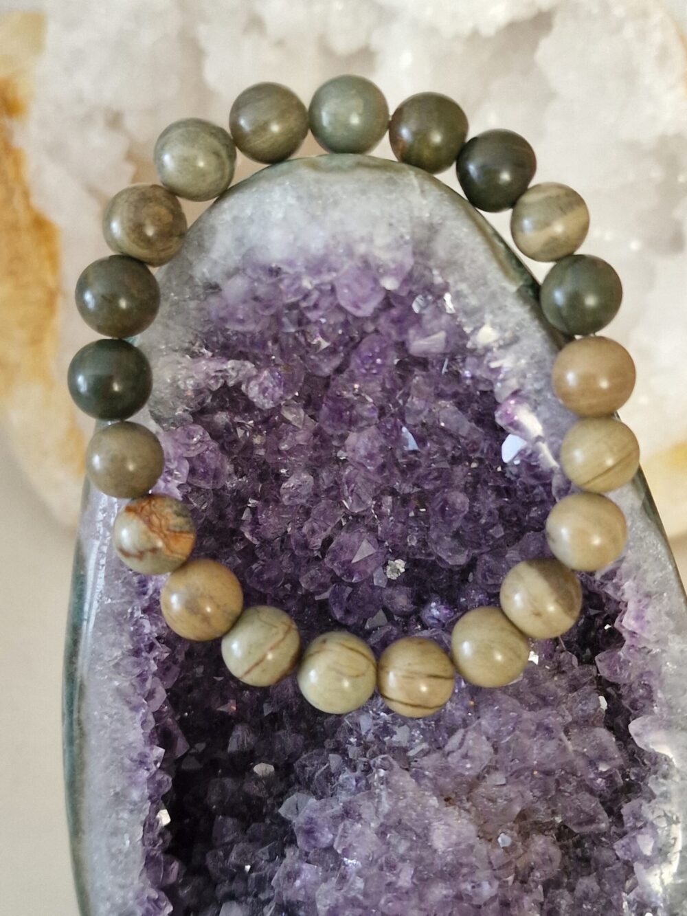 Bracelet Jaspe feuille d'argent – Image 2