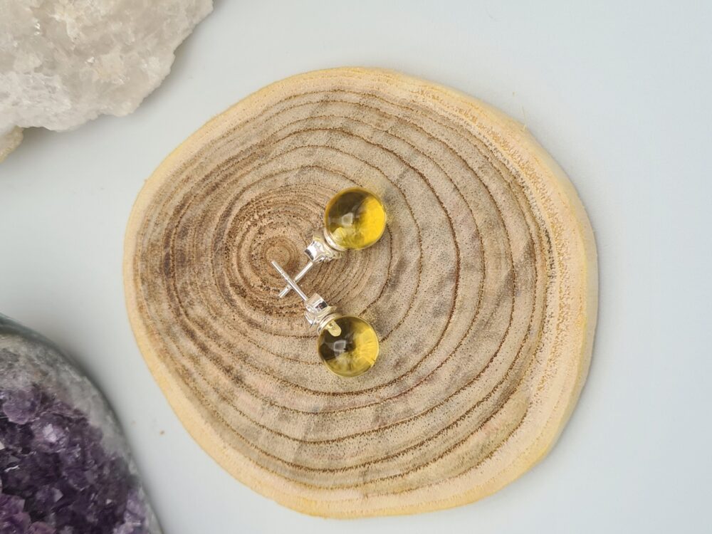 Boucles D'Oreilles Ambre Baltique Jaune transparent – Image 2