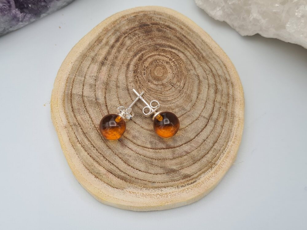 Boucles D'oreilles Ambre Cognac – Image 2